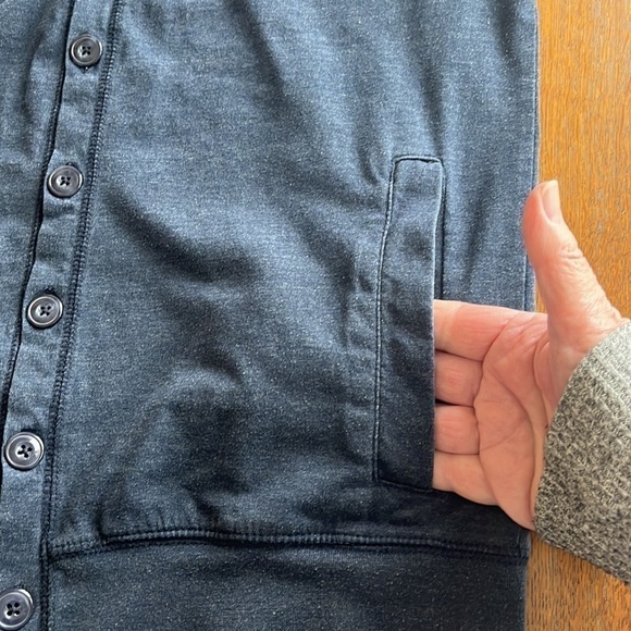 Old Navy jersey knit button down cardigan navy side pockets size small - Picture 15 of 16